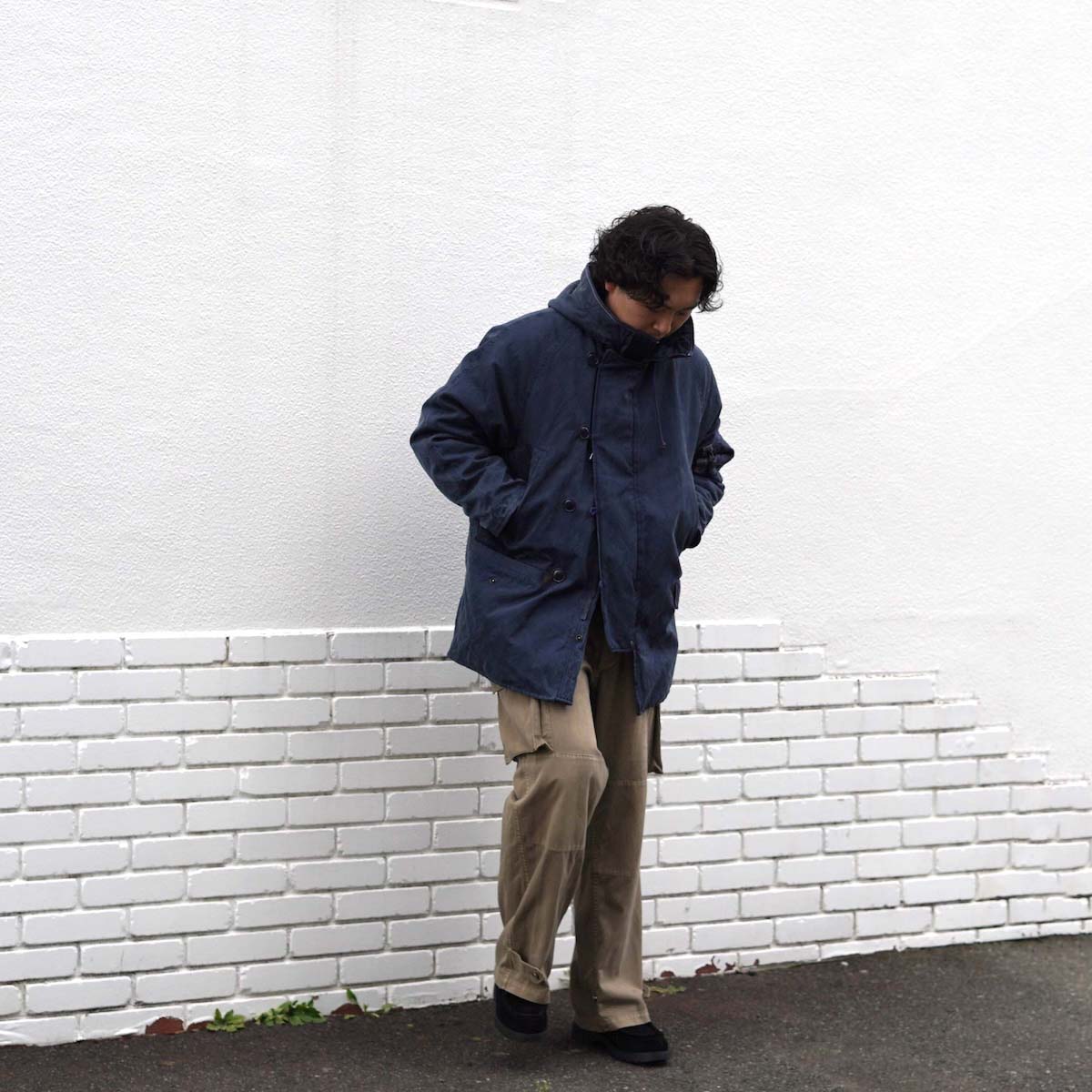A.PRESSE / Vintage Silk Custom N-3B Flight Jacket (Navy) 178cm/size3 着用①